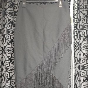 Black Forever 21 Fringe Wrap Skirt