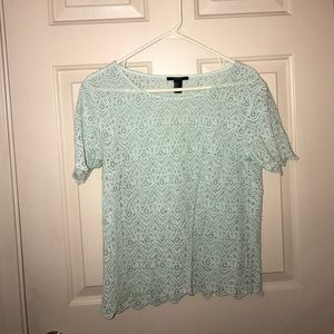 Mint Sheer Lace Top