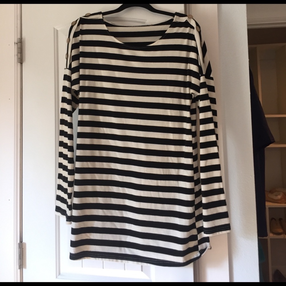 Back and White striped Dress