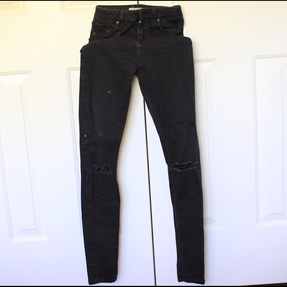 TopShop Black Ripped Jeans