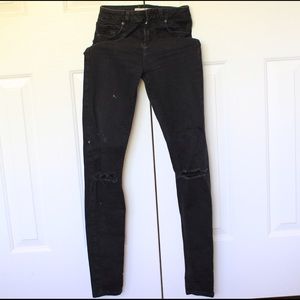 TopShop Black Ripped Jeans