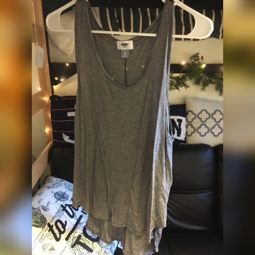Grey thin striped tank
