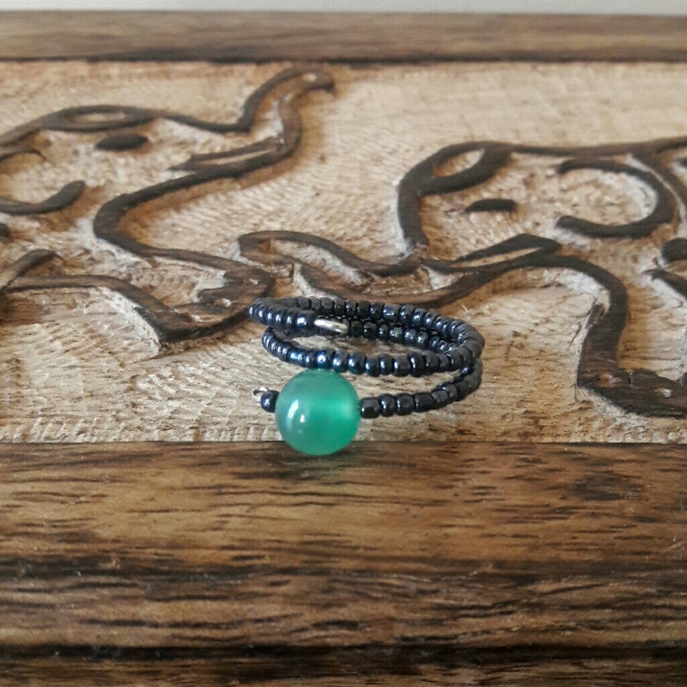 Green Agate Ring