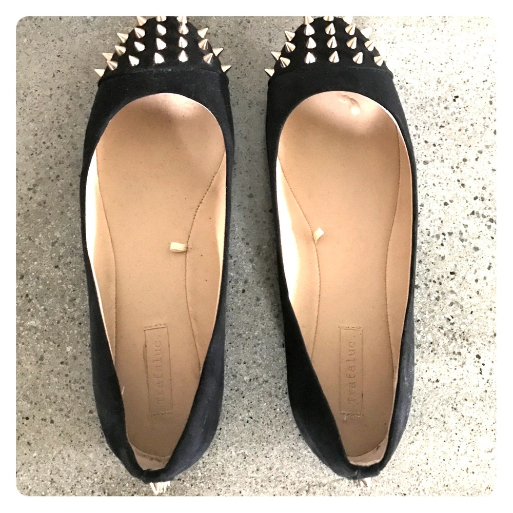 Zara TRF suede feel studded ballet flats