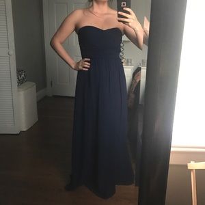 Long Midnight Blue Formal Gown
