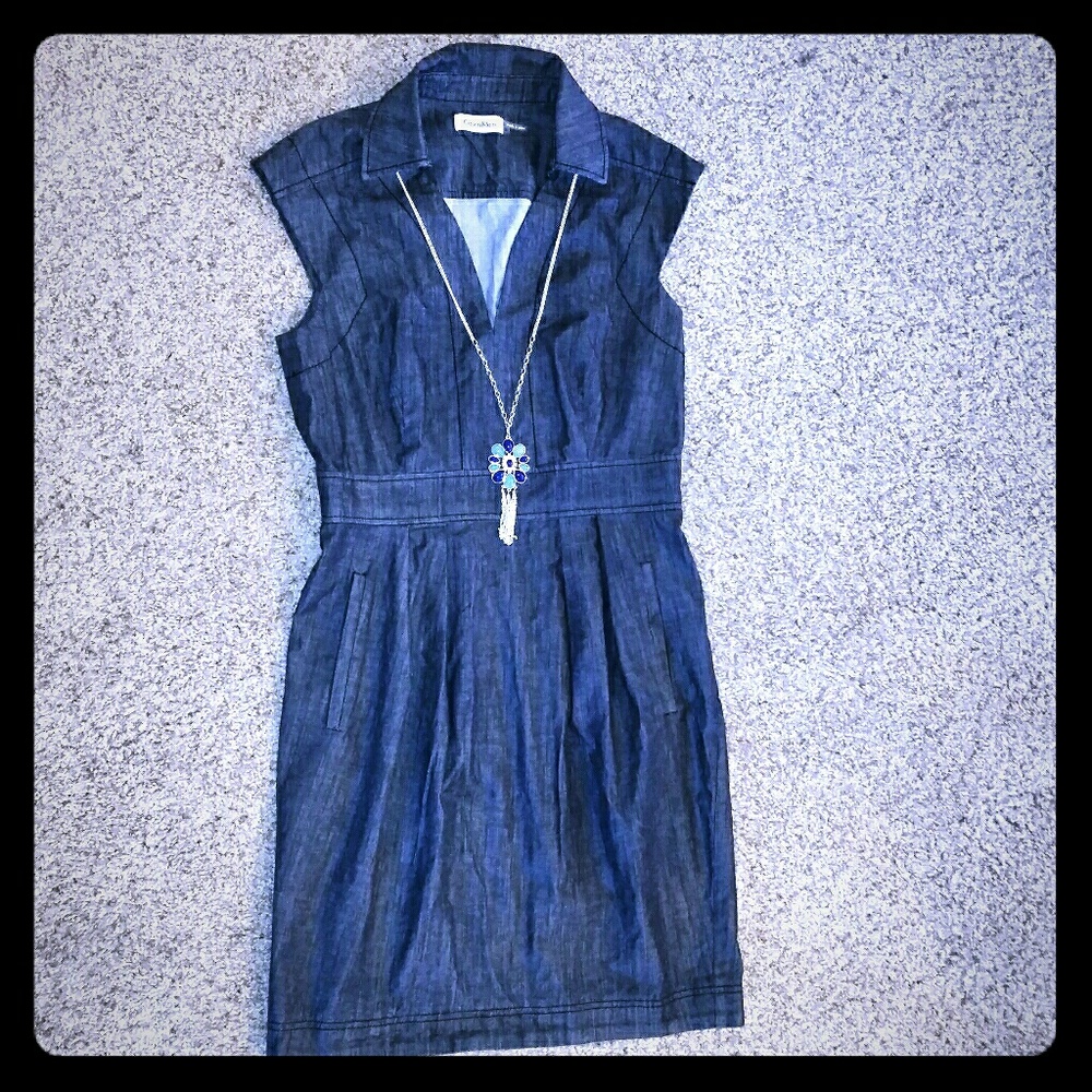 Denim pencil dress by Calvin Klein