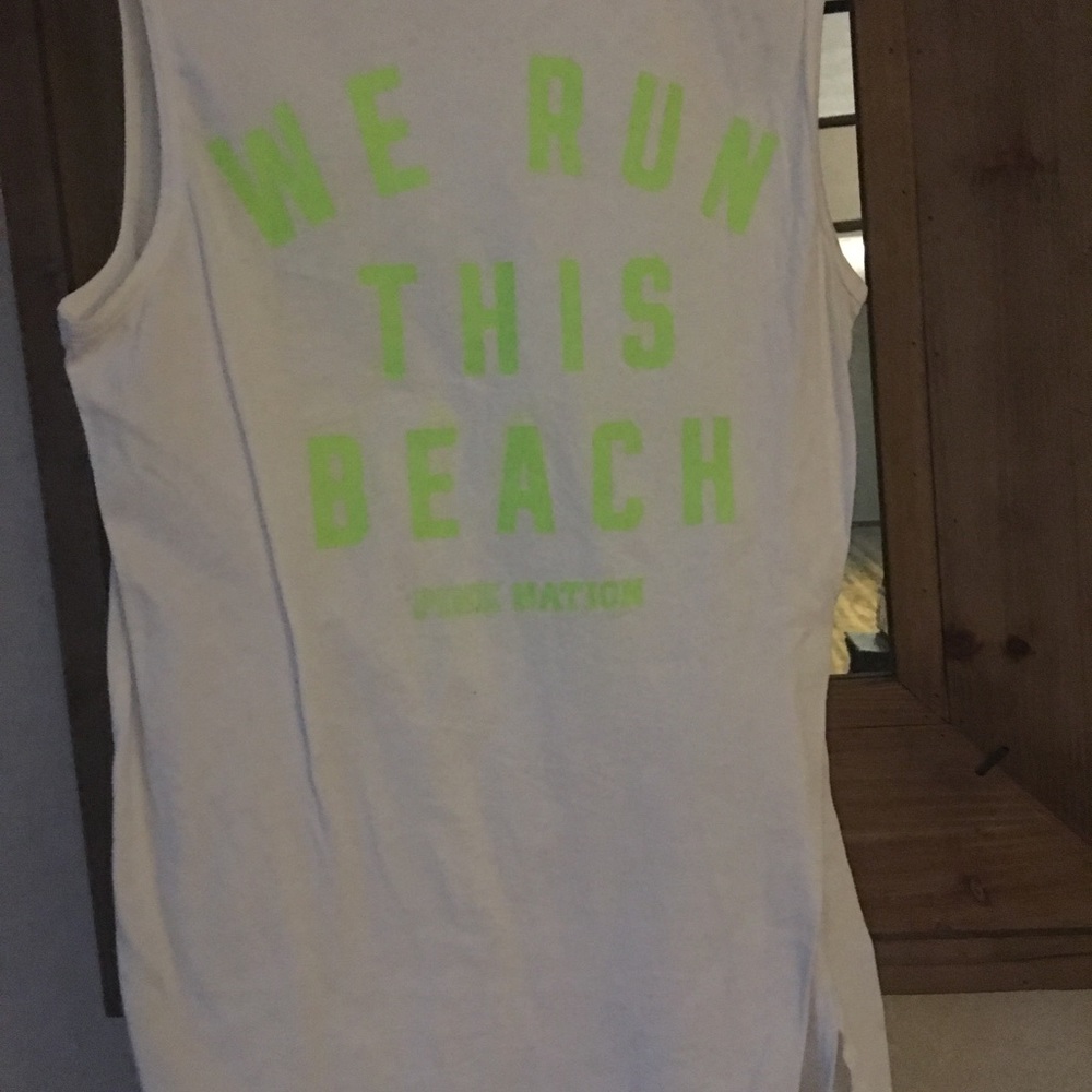 "We run this beach" tank top RARE never worn
