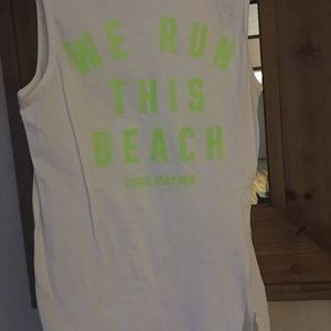 "We run this beach" tank top RARE never worn