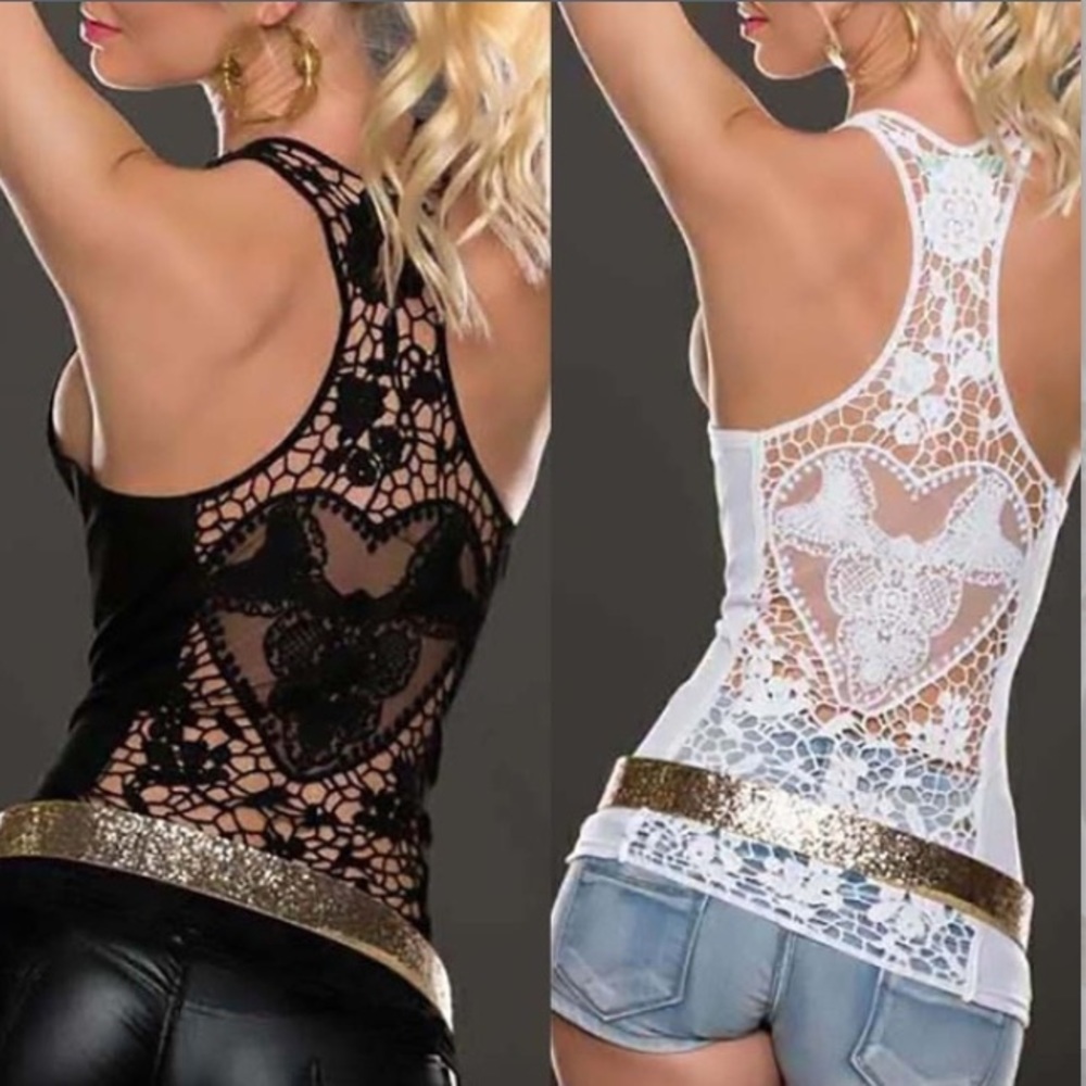 Sexy Heart Lace Tank! - Picture 1 of 4