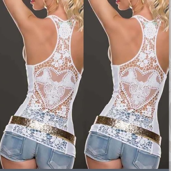 Sexy Heart Lace Tank! - Picture 4 of 4