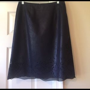 Italian made navy laser cut skirt