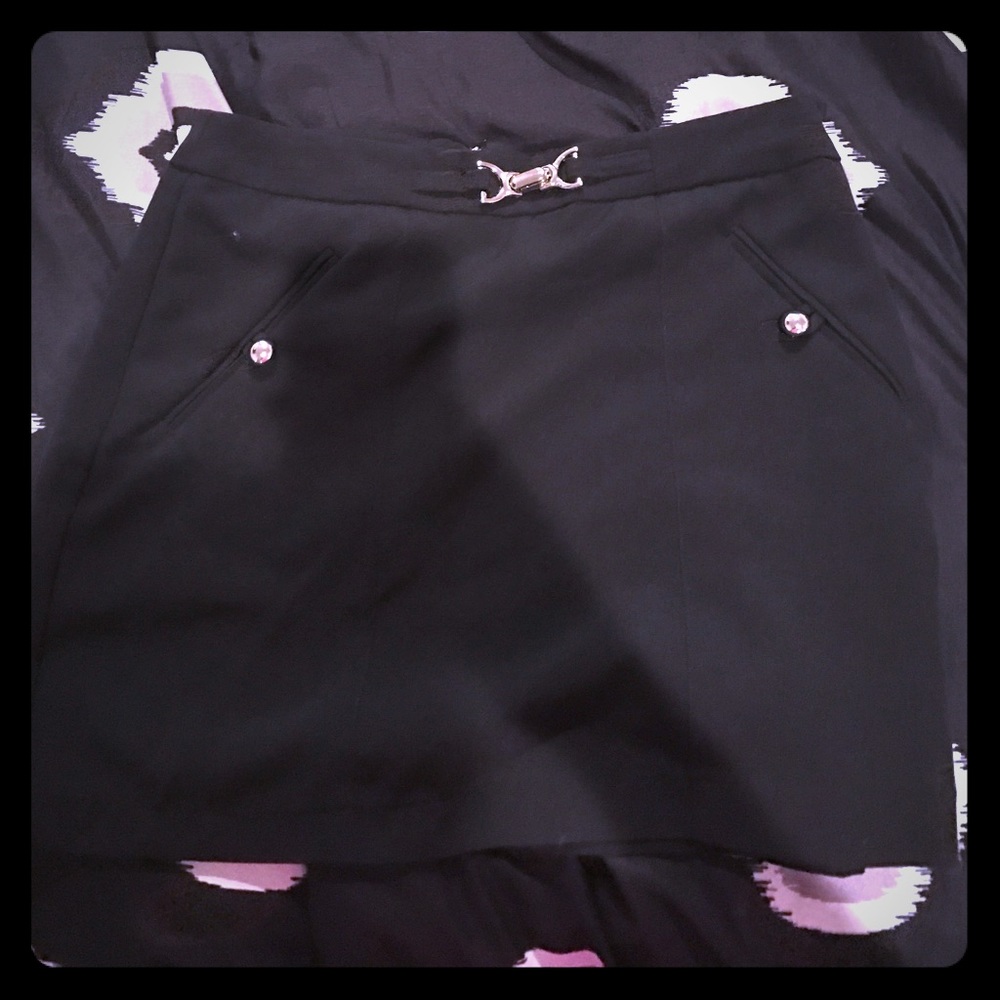 Xoxo Mini Skirt in Black with Chain