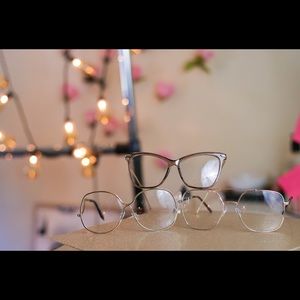 Clear Gold Framed Glasses Bubdle