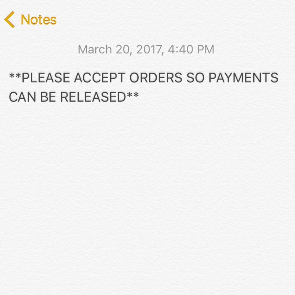 ACCEPT ORDERS