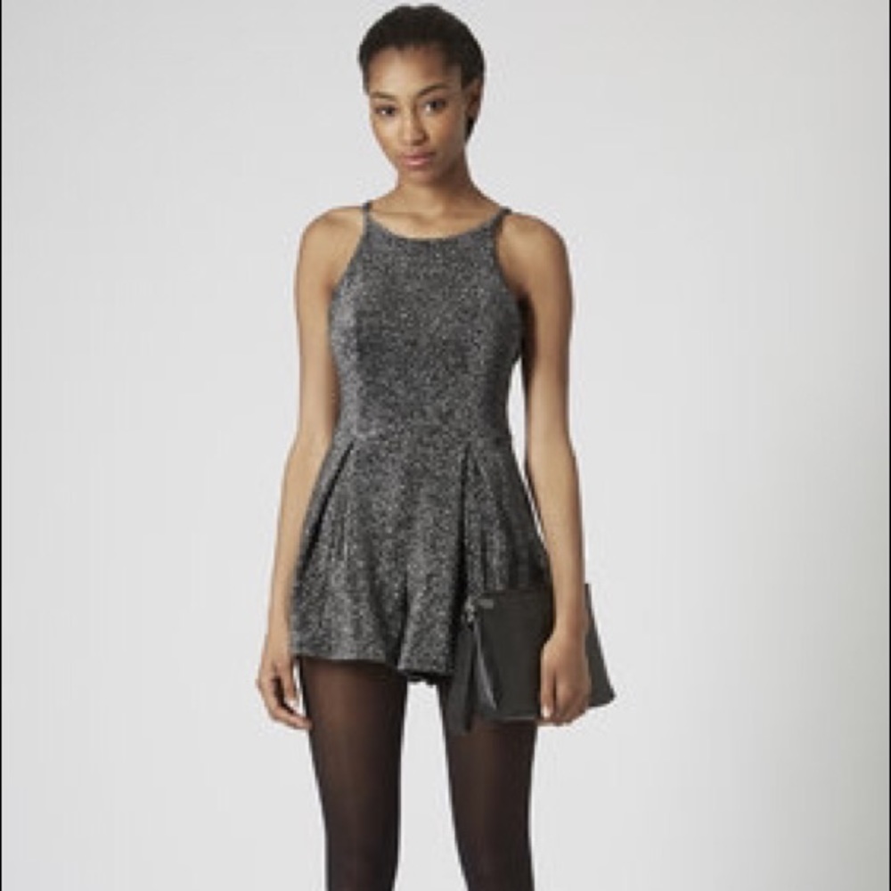Topshop Petite- Exclusive Lurex Playsuit