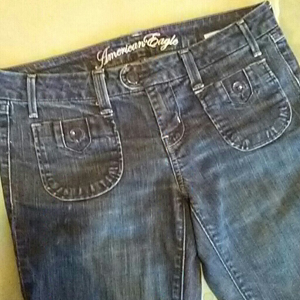💎RARE! AEO sz 8-Long Denim Jeans