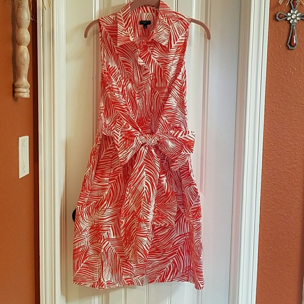 Adorable front bow, button-up Talbots dress 10P