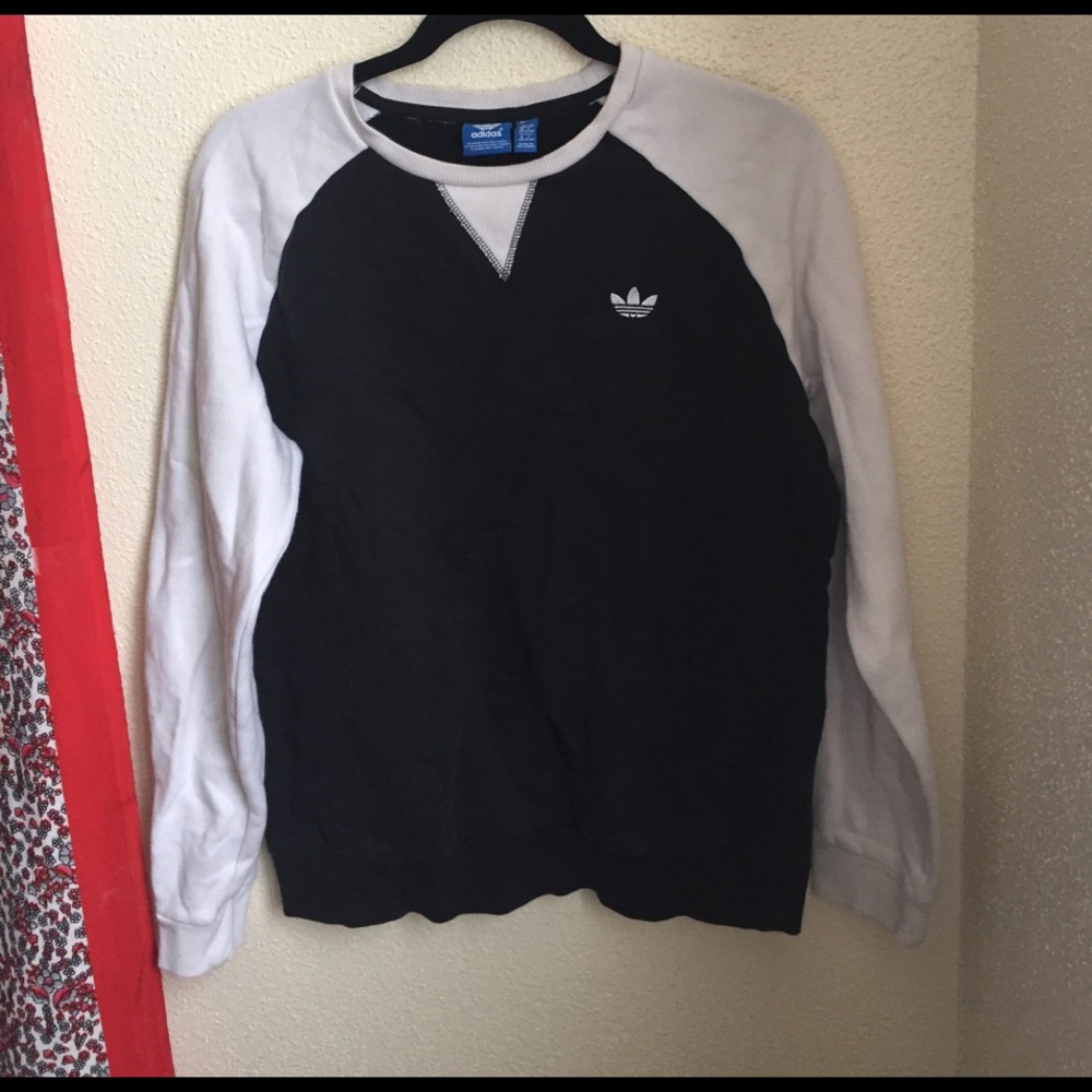 black and white adidas crewneck