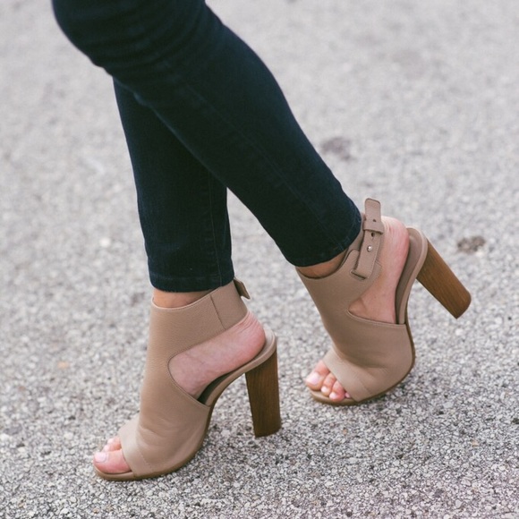 Vince Shoes - Vince Nude Addie Peep Toe Mule Sandals