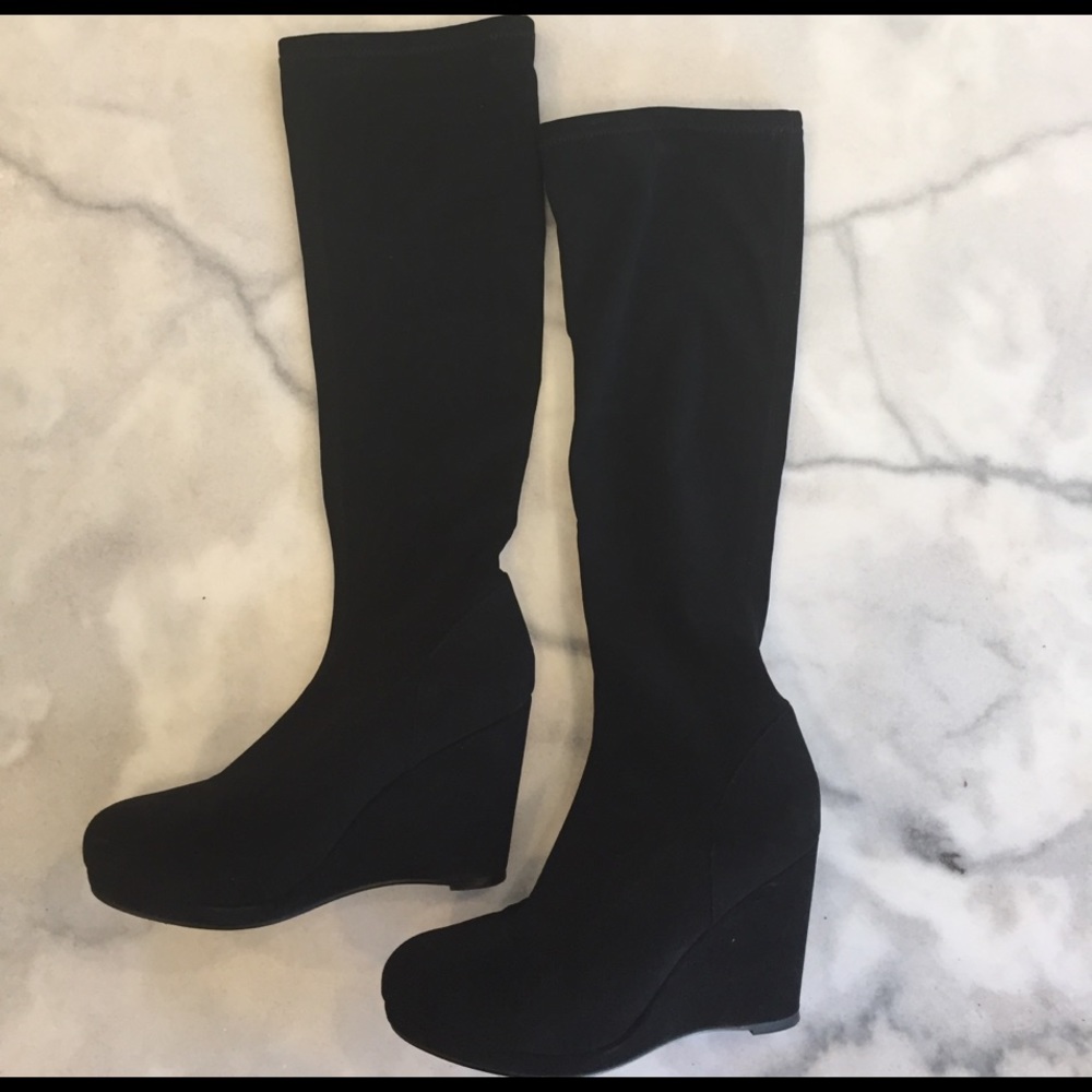 Boden wedge stretch boots