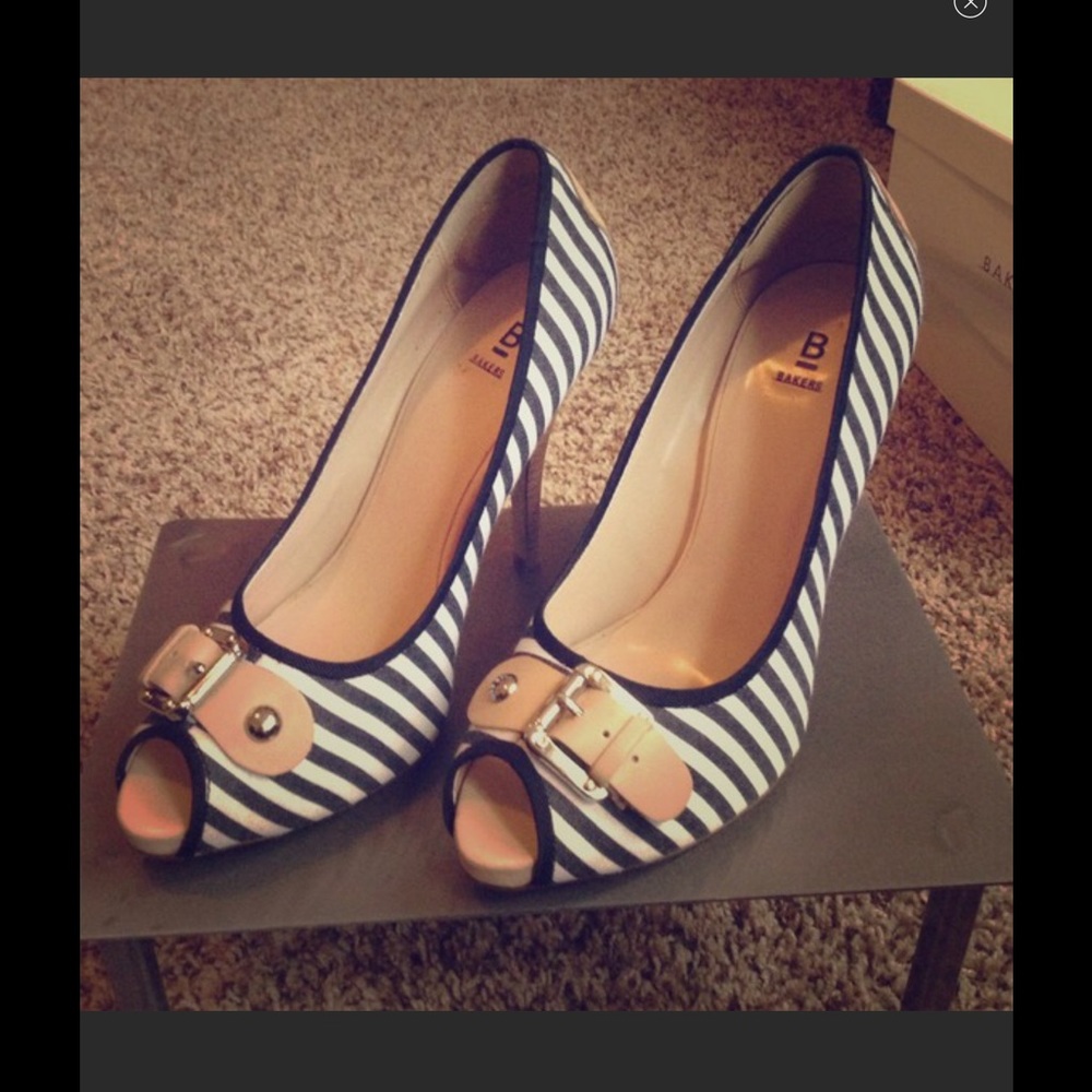 Nautical canvas peep Pumps