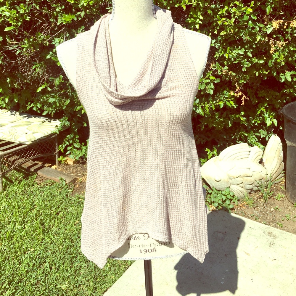 Taupe loose turtle neck top