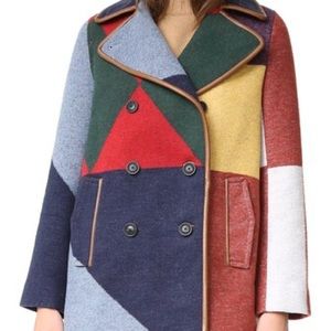 NWT Tory Burch Colorblock Cheval Peacoat Pea Coat