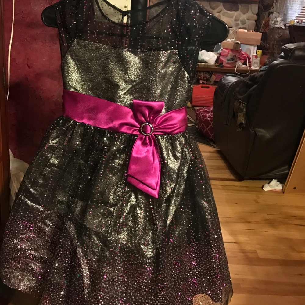 Black with purple and silver sparkles Dress