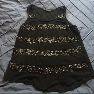 Black sequin going out tank - sheer!
