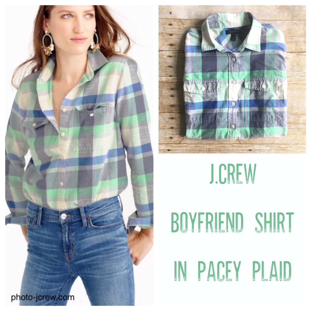 🛍J.Crew Flannel Boyfriend Shirt