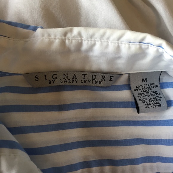 Blue and White Striped Button Up Shirt - Picture 5 of 5