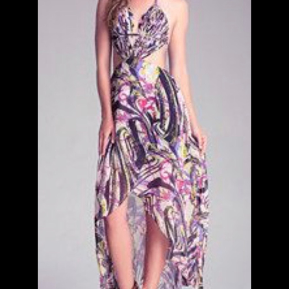 Bebe Hi-Lo Fringe Detail Dress