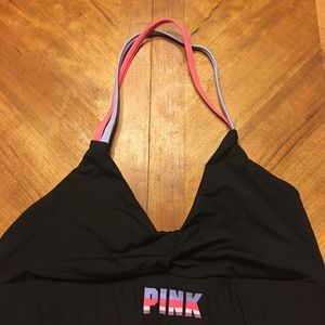 Pink VS halter sports bra
