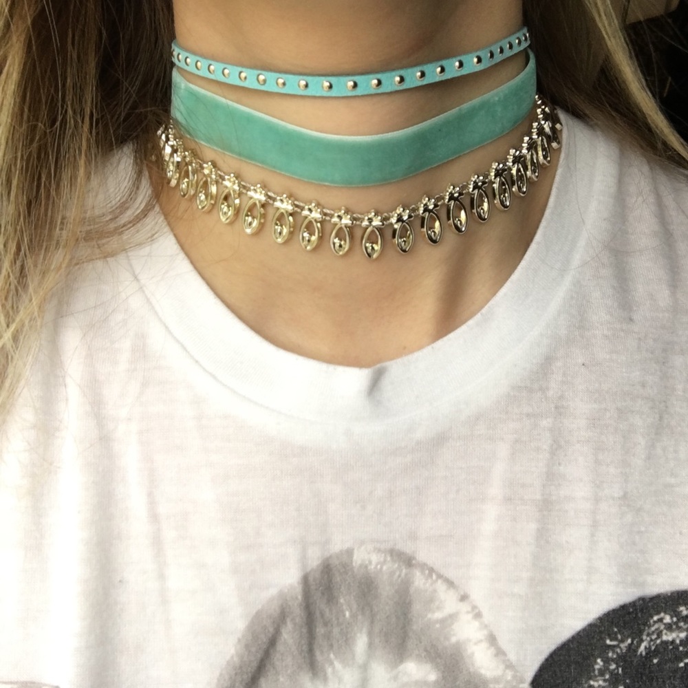 Aqua Blue Choker Trio