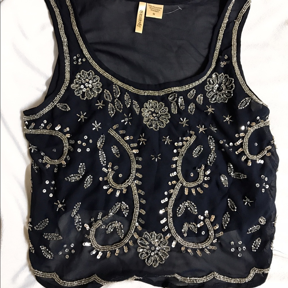 ✨ Buy 2, Get 1 Free ✨NEW! Dark Teal Beaded Top