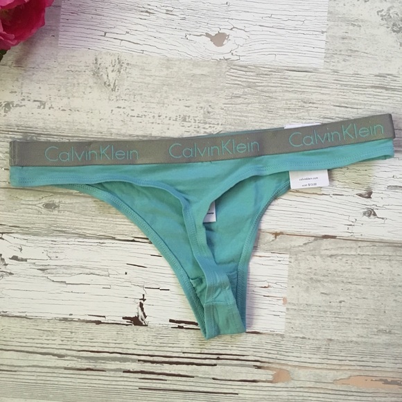 CK Aqua Blue Thong Panty - Picture 3 of 3