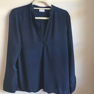 Brigitte Bailey navy blue blouse