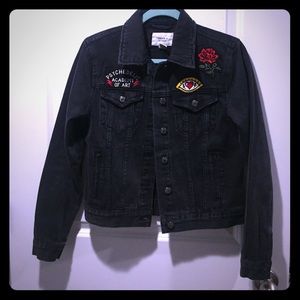 Black Embroidered Denim Jacket