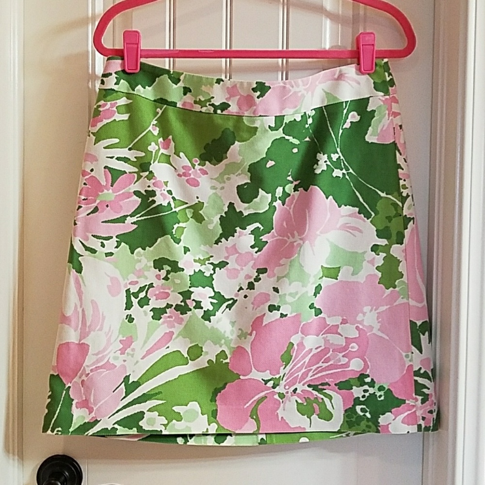Beautiful Pink and Green Talbots Skirt 10 PETITE