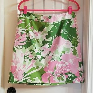Beautiful Pink and Green Talbots Skirt 10 PETITE