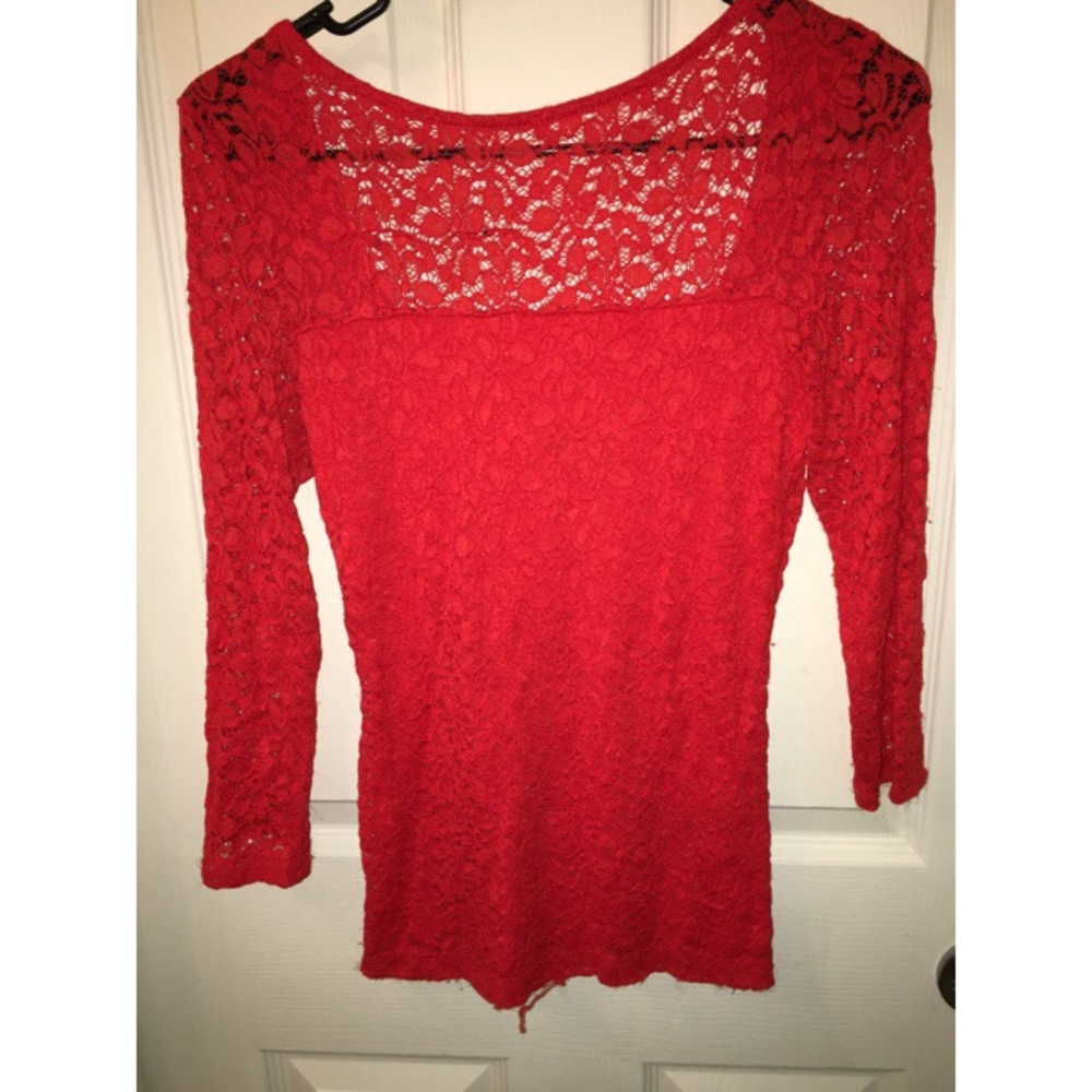 Bebe red lace top