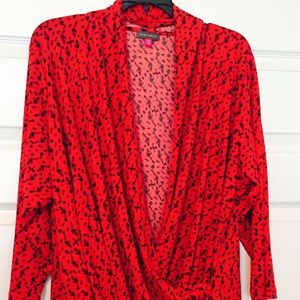 Red and black blouse