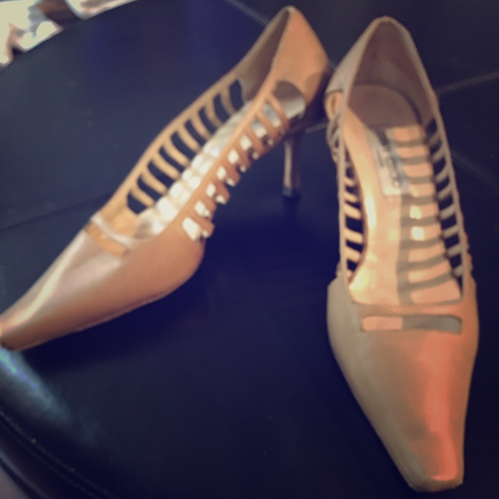 Jimmy Choo size 8.5/38.5 camel 2.75" heel