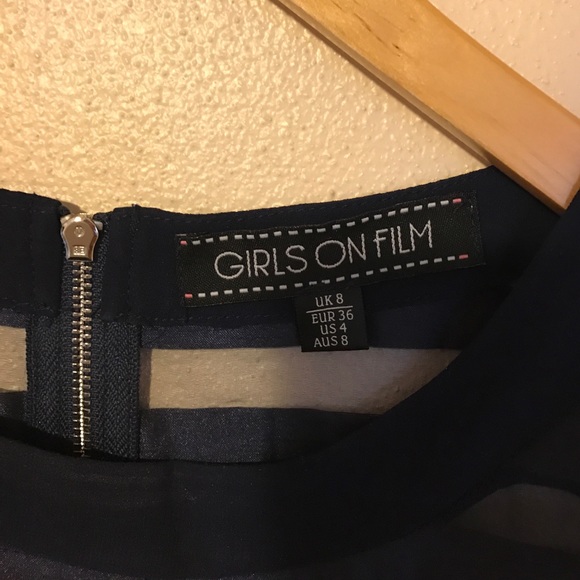 GIRLS ON FILM Blue Transparent Top - Picture 3 of 3