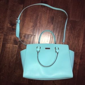 Tiffany blue handbag w/ removable crossbody strap