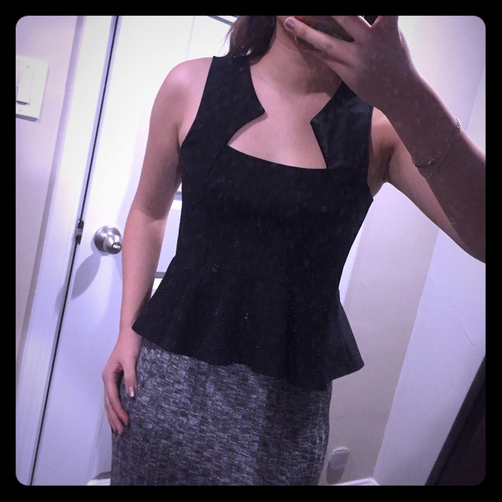 Black Peplum Top