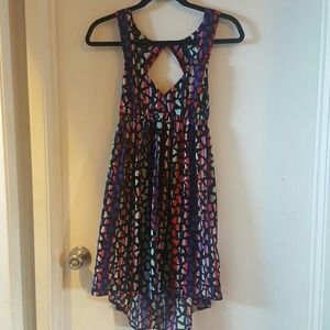 High low open back dress