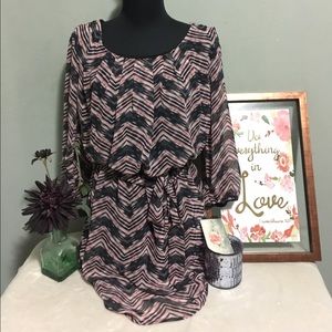 💜LILY ROSE- Chevron Dress
