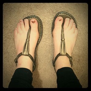 Born gold strappy leather sandals