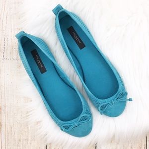 {Ann Taylor} Shanna Suede Bow Front Ballet Flats